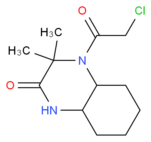 4-(2-Chloroacetyl)-3,3-dimethyl-octahydro-quinoxalin-2-one_分子结构_CAS_)