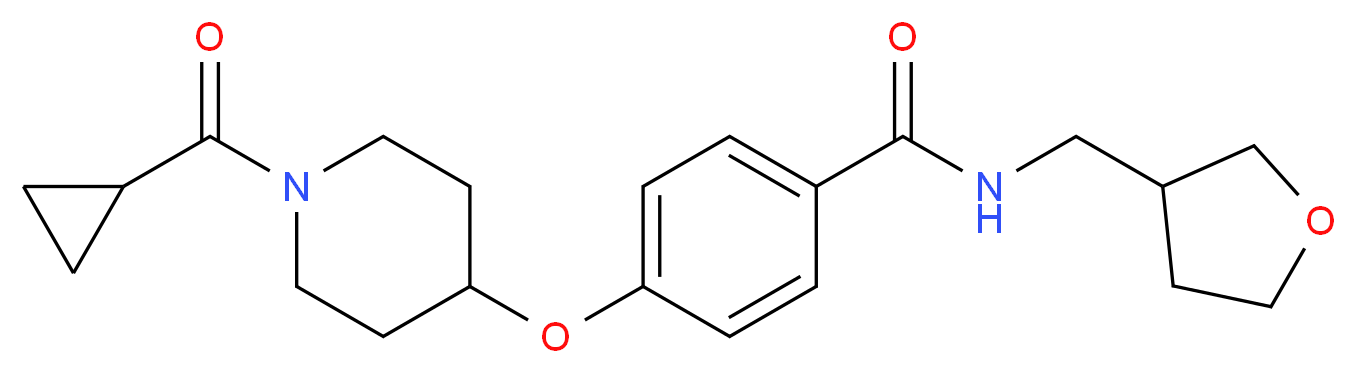 4-{[1-(cyclopropylcarbonyl)piperidin-4-yl]oxy}-N-(tetrahydrofuran-3-ylmethyl)benzamide_分子结构_CAS_)