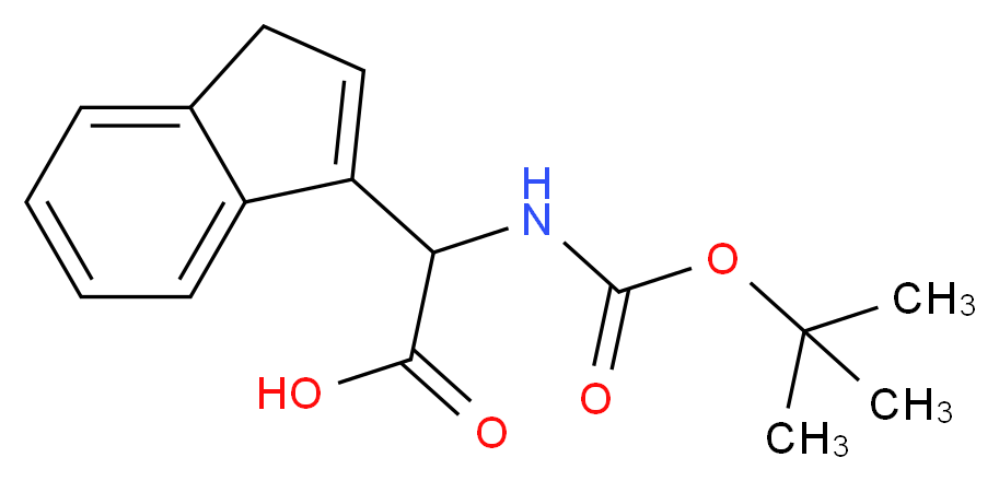 2-{[(tert-butoxy)carbonyl]amino}-2-(1H-inden-3-yl)acetic acid_分子结构_CAS_58237-94-8