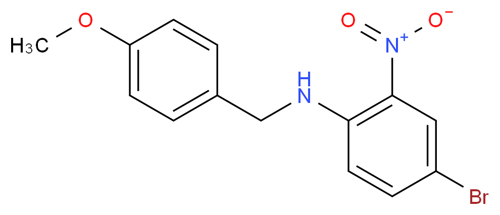 4-bromo-N-[(4-methoxyphenyl)methyl]-2-nitroaniline_分子结构_CAS_957062-86-1