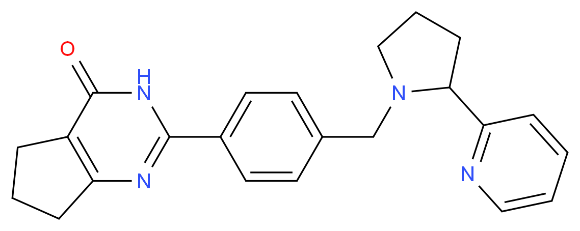 2-{4-[(2-pyridin-2-ylpyrrolidin-1-yl)methyl]phenyl}-3,5,6,7-tetrahydro-4H-cyclopenta[d]pyrimidin-4-one_分子结构_CAS_)