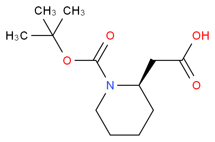 2-[(2R)-1-[(tert-butoxy)carbonyl]piperidin-2-yl]acetic acid_分子结构_CAS_351410-32-7