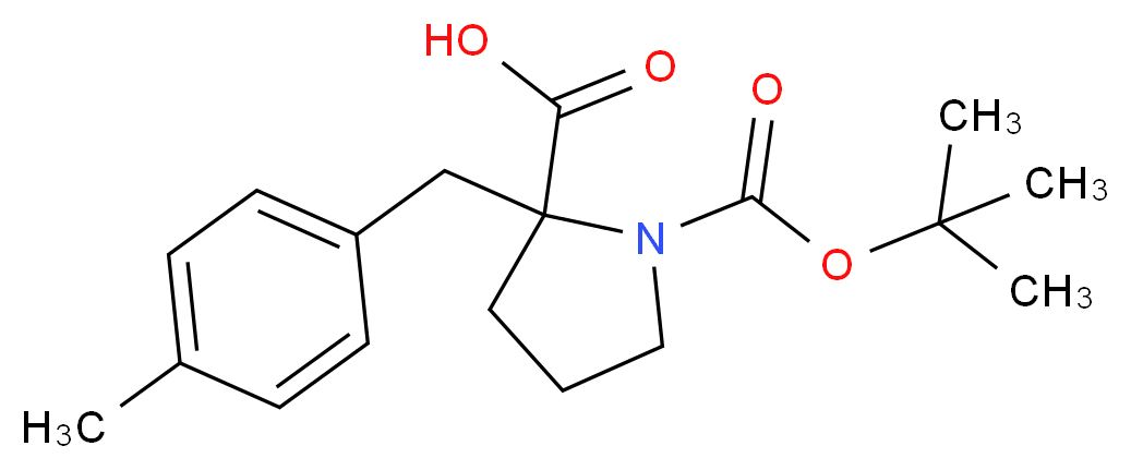 1-[(tert-butoxy)carbonyl]-2-[(4-methylphenyl)methyl]pyrrolidine-2-carboxylic acid_分子结构_CAS_351002-82-9