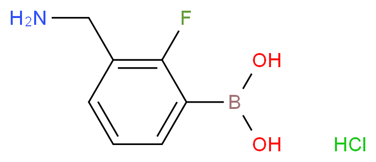 [3-(aminomethyl)-2-fluorophenyl]boronic acid hydrochloride_分子结构_CAS_1072946-44-1