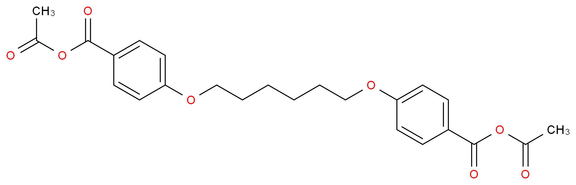 acetyl 4-[(6-{4-[(acetyloxy)carbonyl]phenoxy}hexyl)oxy]benzoate_分子结构_CAS_151078-50-1