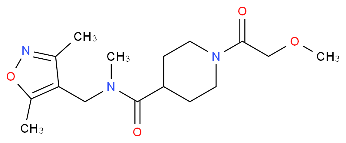 N-[(3,5-dimethyl-4-isoxazolyl)methyl]-1-(methoxyacetyl)-N-methyl-4-piperidinecarboxamide_分子结构_CAS_)
