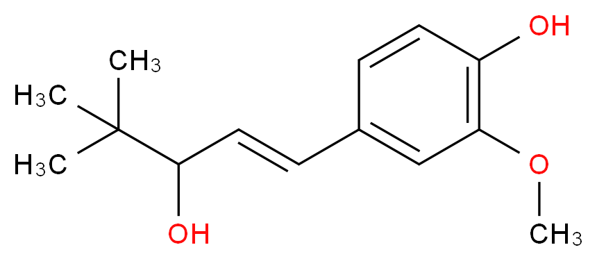 4-[(1E)-3-hydroxy-4,4-dimethylpent-1-en-1-yl]-2-methoxyphenol_分子结构_CAS_58344-42-6