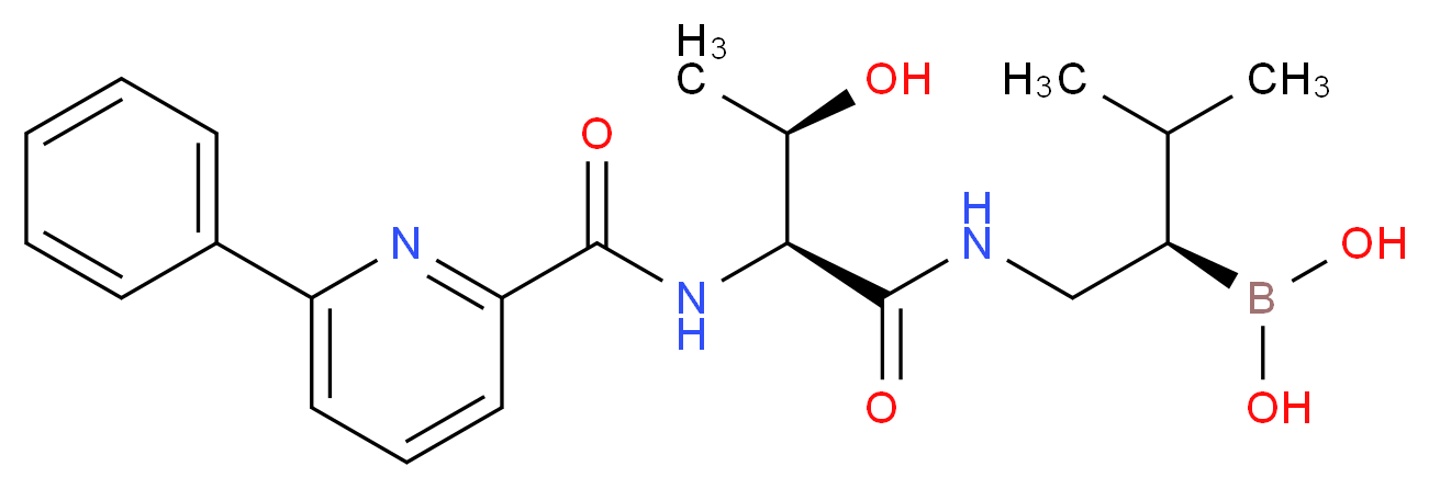 [(2R)-1-[(2S,3R)-3-hydroxy-2-[(6-phenylpyridin-2-yl)formamido]butanamido]-3-methylbutan-2-yl]boronic acid_分子结构_CAS_847499-27-8