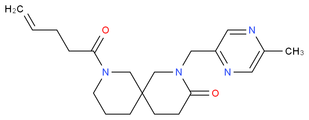 2-[(5-methyl-2-pyrazinyl)methyl]-8-(4-pentenoyl)-2,8-diazaspiro[5.5]undecan-3-one_分子结构_CAS_)