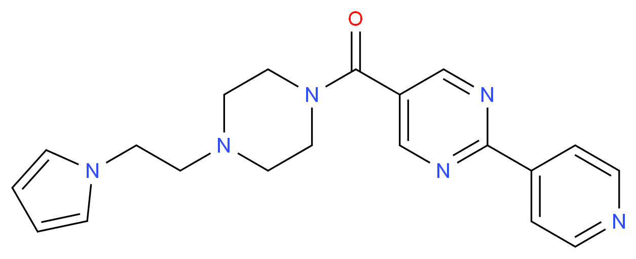 2-(4-pyridinyl)-5-({4-[2-(1H-pyrrol-1-yl)ethyl]-1-piperazinyl}carbonyl)pyrimidine_分子结构_CAS_)