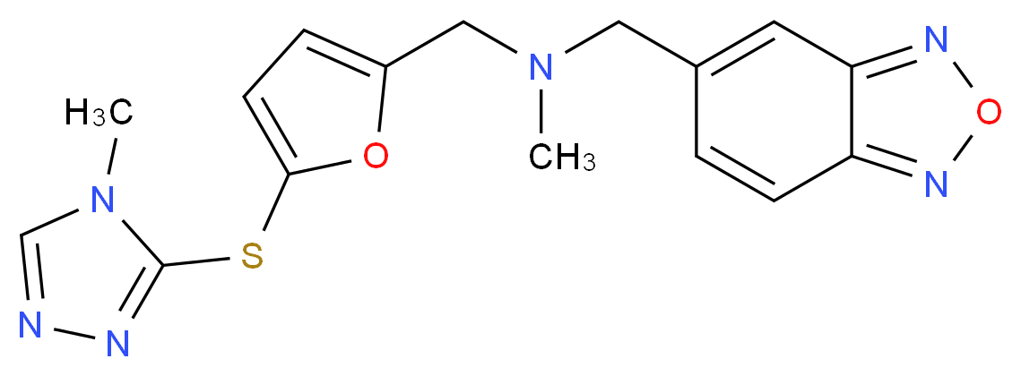 (2,1,3-benzoxadiazol-5-ylmethyl)methyl({5-[(4-methyl-4H-1,2,4-triazol-3-yl)thio]-2-furyl}methyl)amine_分子结构_CAS_)
