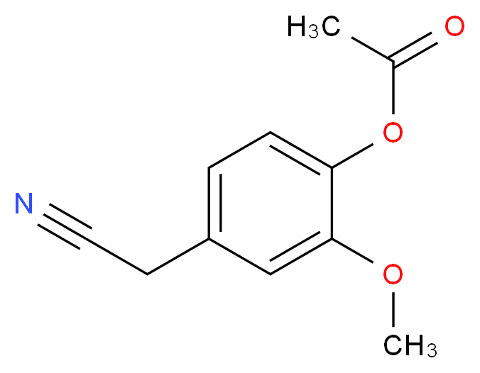 4-(cyanomethyl)-2-methoxyphenyl acetate_分子结构_CAS_5438-51-7