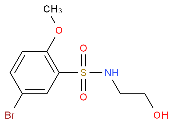 5-Bromo-N-(2-hydroxyethyl)-2-methoxybenzenesulphonamide 98%_分子结构_CAS_871269-14-6)