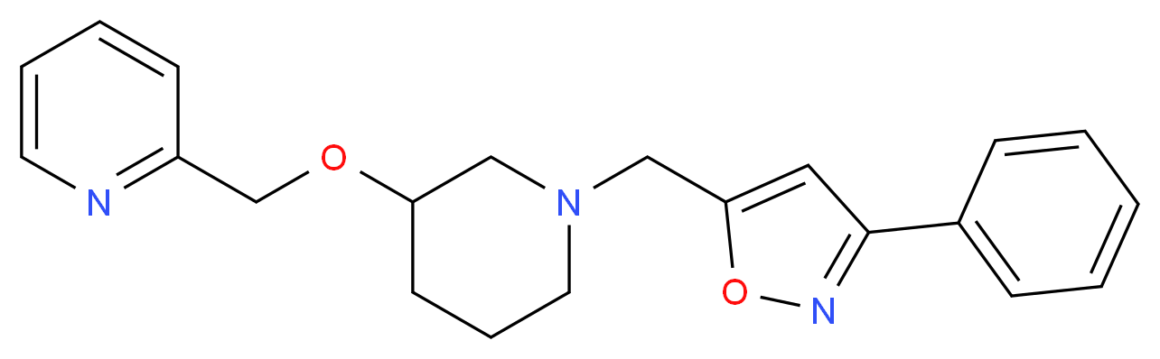 2-[({1-[(3-phenyl-5-isoxazolyl)methyl]-3-piperidinyl}oxy)methyl]pyridine_分子结构_CAS_)