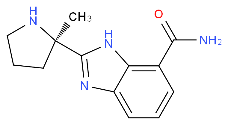 2-[(2R)-2-methylpyrrolidin-2-yl]-1H-1,3-benzodiazole-7-carboxamide_分子结构_CAS_912444-00-9