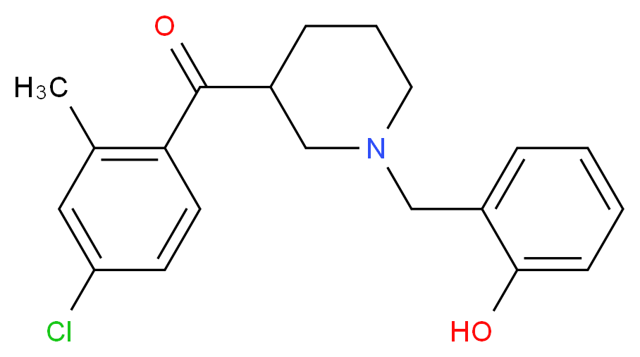 (4-chloro-2-methylphenyl)[1-(2-hydroxybenzyl)-3-piperidinyl]methanone_分子结构_CAS_)
