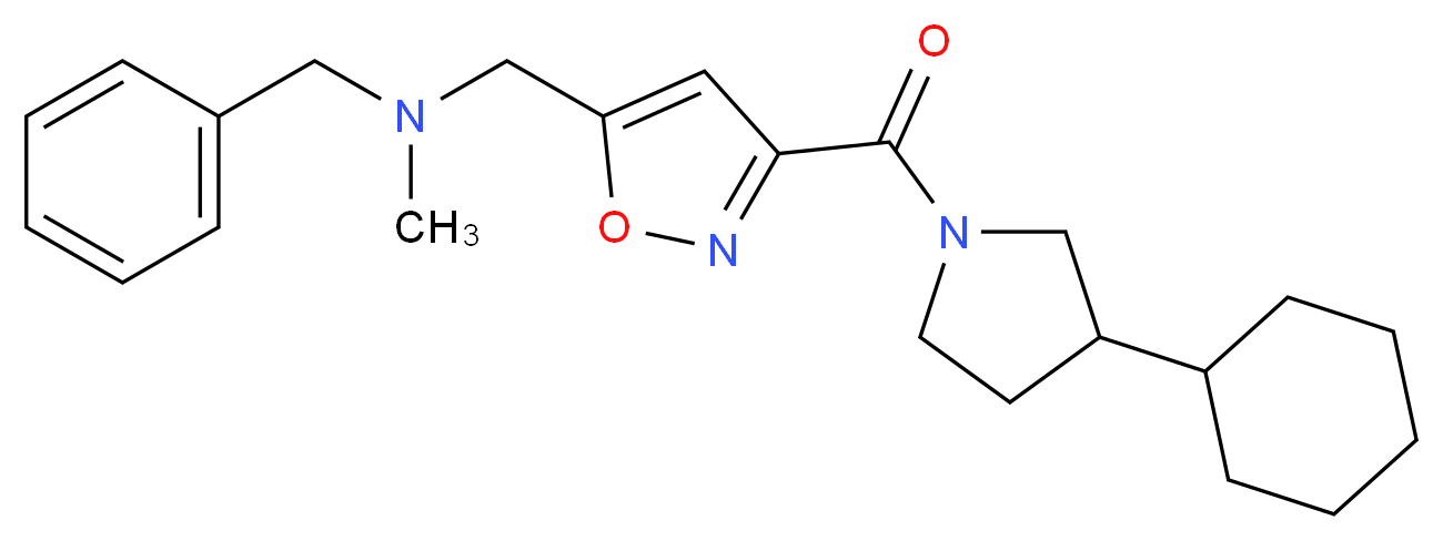 N-benzyl-1-{3-[(3-cyclohexyl-1-pyrrolidinyl)carbonyl]-5-isoxazolyl}-N-methylmethanamine_分子结构_CAS_)