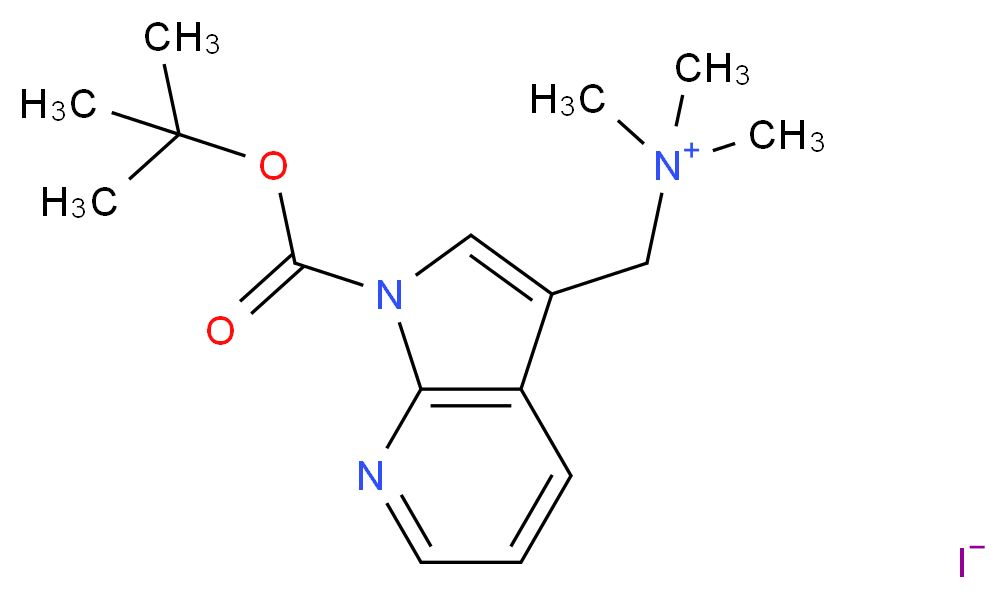 ({1-[(tert-butoxy)carbonyl]-1H-pyrrolo[2,3-b]pyridin-3-yl}methyl)trimethylazanium iodide_分子结构_CAS_144866-90-0