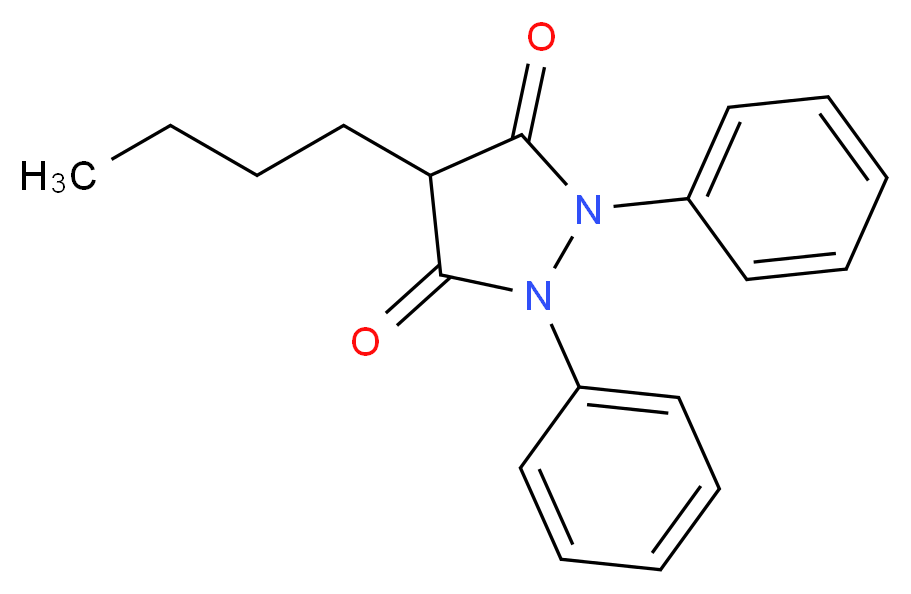 4-butyl-1,2-diphenylpyrazolidine-3,5-dione_分子结构_CAS_50-33-9