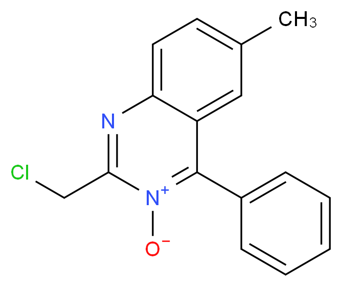 2-(chloromethyl)-6-methyl-4-phenylquinazolin-3-ium-3-olate_分子结构_CAS_94206-84-5