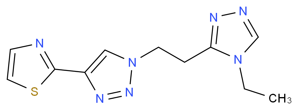 1-[2-(4-ethyl-4H-1,2,4-triazol-3-yl)ethyl]-4-(1,3-thiazol-2-yl)-1H-1,2,3-triazole_分子结构_CAS_)