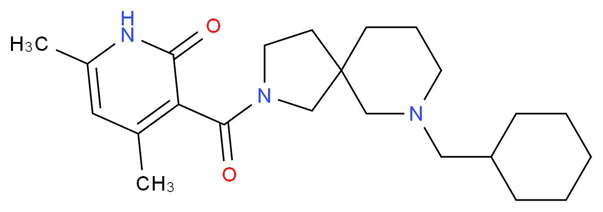 3-{[7-(cyclohexylmethyl)-2,7-diazaspiro[4.5]dec-2-yl]carbonyl}-4,6-dimethyl-2(1H)-pyridinone_分子结构_CAS_)