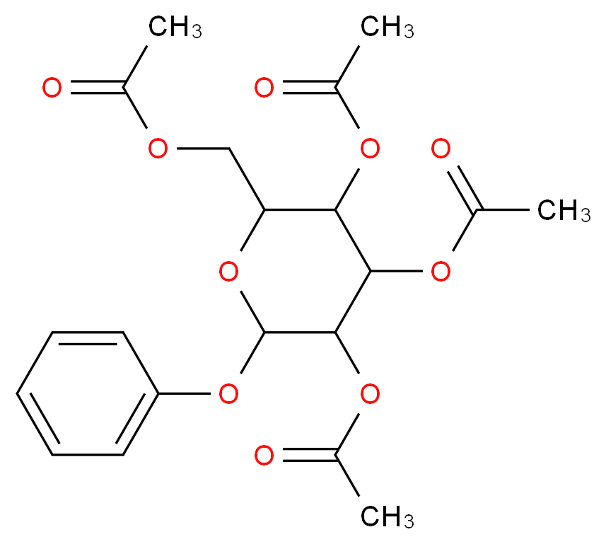 [3,4,5-tris(acetyloxy)-6-phenoxyoxan-2-yl]methyl acetate_分子结构_CAS_3427-45-0