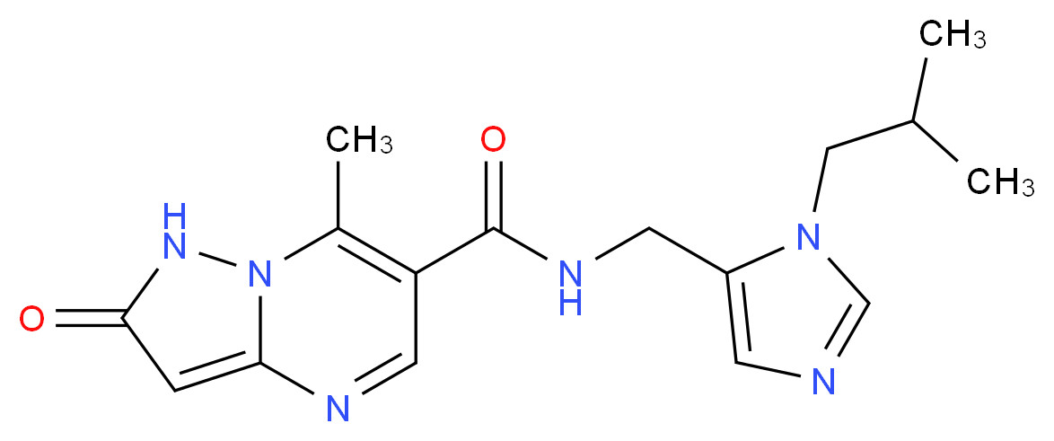 N-[(1-isobutyl-1H-imidazol-5-yl)methyl]-7-methyl-2-oxo-1,2-dihydropyrazolo[1,5-a]pyrimidine-6-carboxamide_分子结构_CAS_)