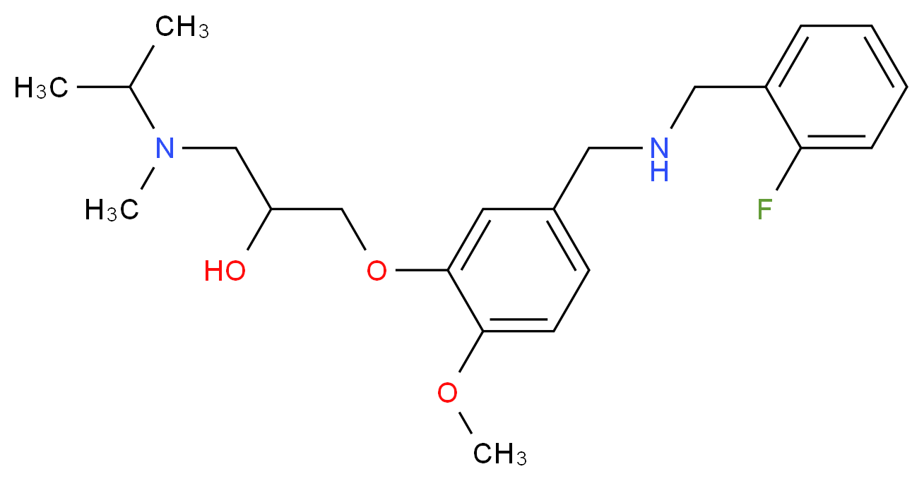 1-(5-{[(2-fluorobenzyl)amino]methyl}-2-methoxyphenoxy)-3-[isopropyl(methyl)amino]-2-propanol_分子结构_CAS_)