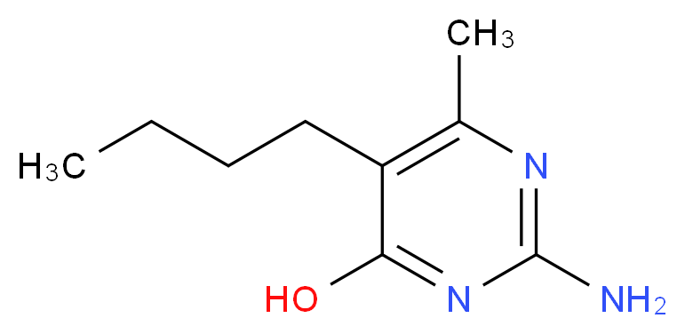 2-amino-5-butyl-6-methylpyrimidin-4-ol_分子结构_CAS_4038-64-6