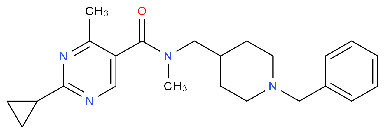 N-[(1-benzyl-4-piperidinyl)methyl]-2-cyclopropyl-N,4-dimethyl-5-pyrimidinecarboxamide_分子结构_CAS_)