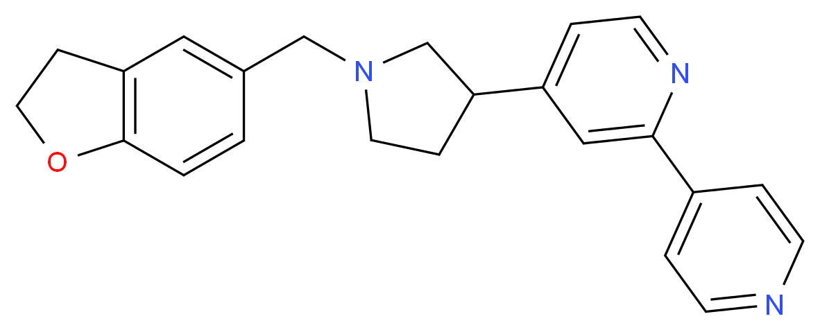 4-[1-(2,3-dihydro-1-benzofuran-5-ylmethyl)pyrrolidin-3-yl]-2,4'-bipyridine_分子结构_CAS_)
