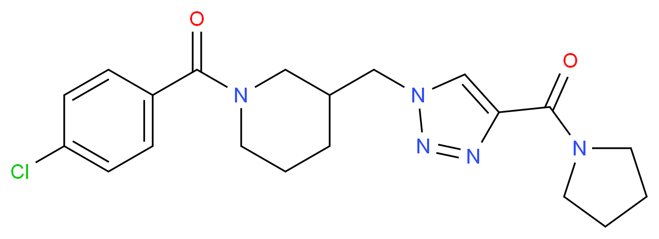 1-(4-chlorobenzoyl)-3-{[4-(1-pyrrolidinylcarbonyl)-1H-1,2,3-triazol-1-yl]methyl}piperidine_分子结构_CAS_)