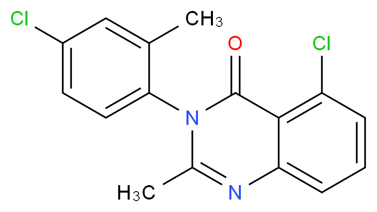 5-chloro-3-(4-chloro-2-methylphenyl)-2-methyl-3,4-dihydroquinazolin-4-one_分子结构_CAS_3476-88-8