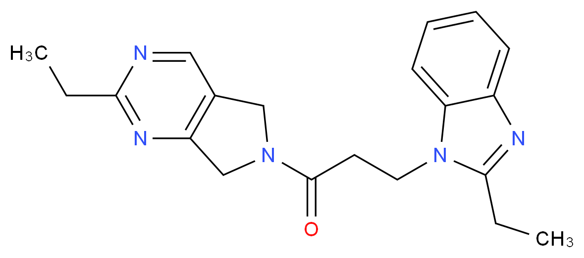 2-ethyl-6-[3-(2-ethyl-1H-benzimidazol-1-yl)propanoyl]-6,7-dihydro-5H-pyrrolo[3,4-d]pyrimidine_分子结构_CAS_)