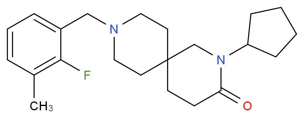 2-cyclopentyl-9-(2-fluoro-3-methylbenzyl)-2,9-diazaspiro[5.5]undecan-3-one_分子结构_CAS_)