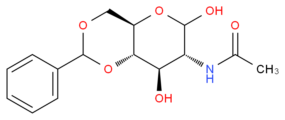 N-[(4aR,7R,8R,8aS)-6,8-dihydroxy-2-phenyl-hexahydro-2H-pyrano[3,2-d][1,3]dioxin-7-yl]acetamide_分子结构_CAS_29776-43-0
