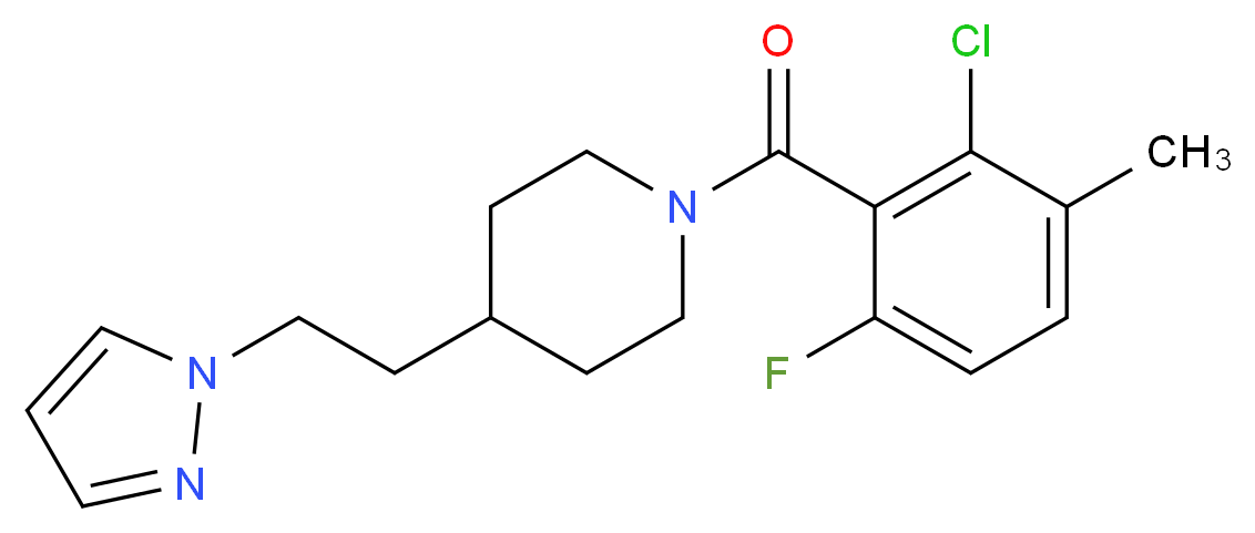 1-(2-chloro-6-fluoro-3-methylbenzoyl)-4-[2-(1H-pyrazol-1-yl)ethyl]piperidine_分子结构_CAS_)