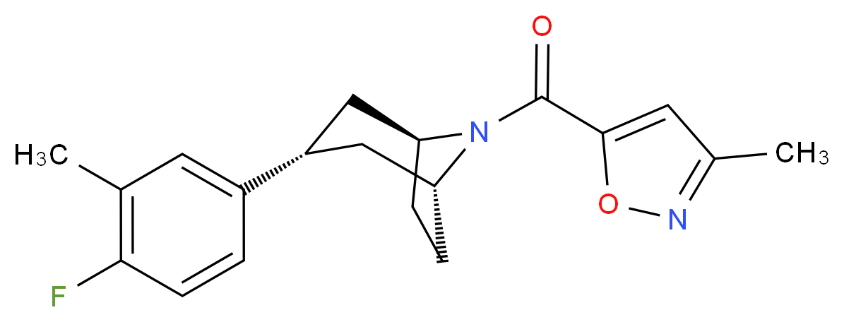 (3-endo)-3-(4-fluoro-3-methylphenyl)-8-[(3-methylisoxazol-5-yl)carbonyl]-8-azabicyclo[3.2.1]octane_分子结构_CAS_)