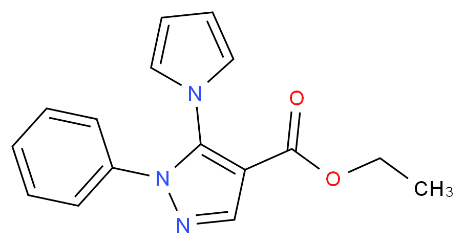 Ethyl 1-phenyl-5-(1H-pyrrol-1-yl)-1H-pyrazole-4-carboxylate_分子结构_CAS_94692-05-4)