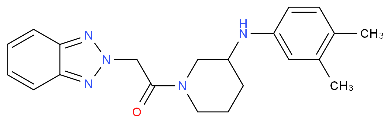 1-(2H-1,2,3-benzotriazol-2-ylacetyl)-N-(3,4-dimethylphenyl)-3-piperidinamine_分子结构_CAS_)