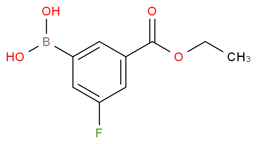 (3-(Ethoxycarbonyl)-5-fluorophenyl)boronic acid_分子结构_CAS_871329-85-0)