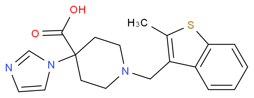 4-(1H-imidazol-1-yl)-1-[(2-methyl-1-benzothien-3-yl)methyl]piperidine-4-carboxylic acid_分子结构_CAS_)