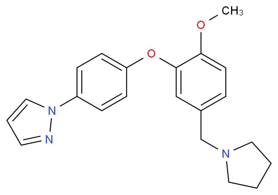1-{4-[2-methoxy-5-(pyrrolidin-1-ylmethyl)phenoxy]phenyl}-1H-pyrazole_分子结构_CAS_)