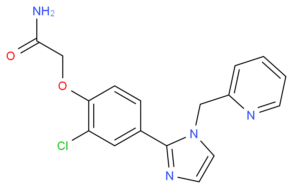 2-{2-chloro-4-[1-(pyridin-2-ylmethyl)-1H-imidazol-2-yl]phenoxy}acetamide_分子结构_CAS_)