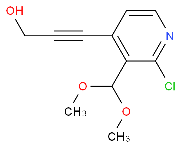 3-(2-Chloro-3-(dimethoxymethyl)pyridin-4-yl)prop-2-yn-1-ol_分子结构_CAS_)