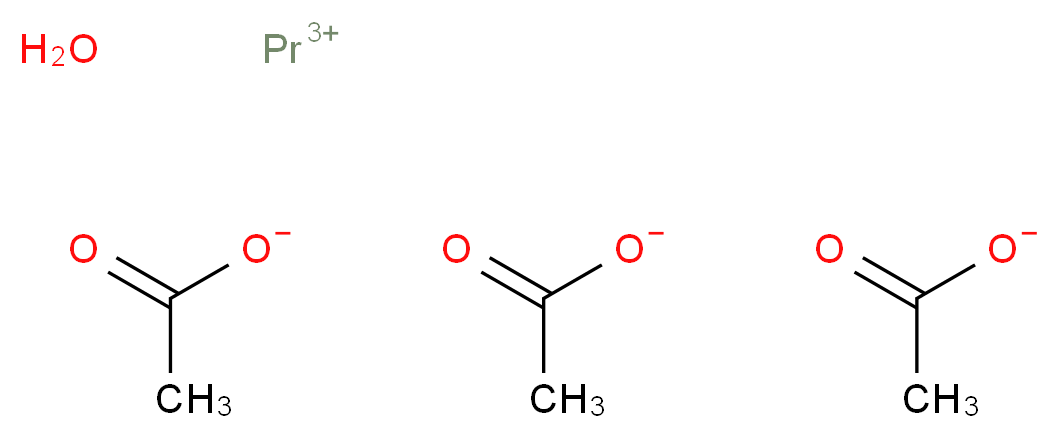 乙酸镨(III)水合物_分子结构_CAS_6192-12-7)