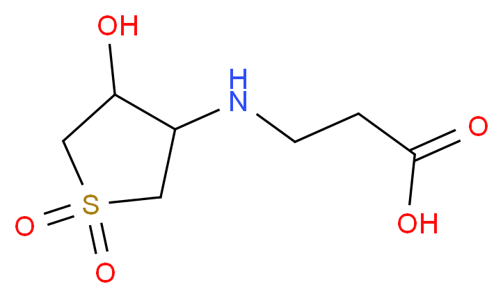 3-(4-Hydroxy-1,1-dioxo-tetrahydro-1lambda*6*-thiophen-3-ylamino)-propionic acid_分子结构_CAS_325851-81-8)