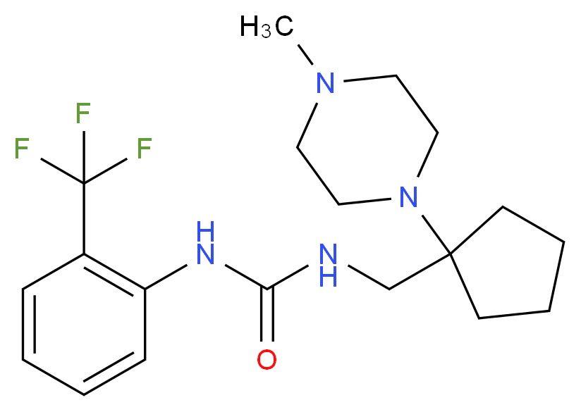 N-{[1-(4-methylpiperazin-1-yl)cyclopentyl]methyl}-N'-[2-(trifluoromethyl)phenyl]urea_分子结构_CAS_)