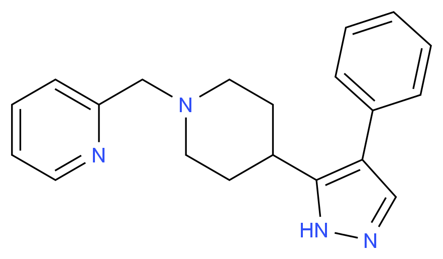 2-{[4-(4-phenyl-1H-pyrazol-5-yl)piperidin-1-yl]methyl}pyridine_分子结构_CAS_)